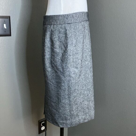 Ann Taylor Tweed Black White Pencil Skirt Wool blend - Picture 4 of 12